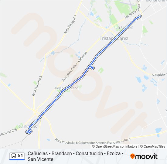 51 Colectivo Line Map