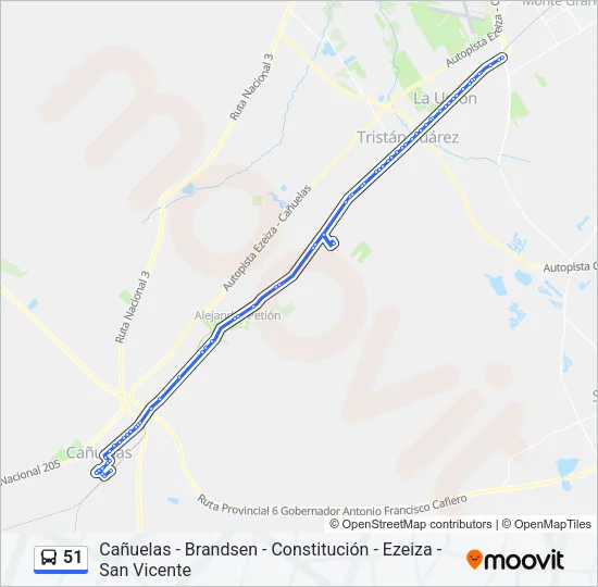 51 Colectivo Line Map
