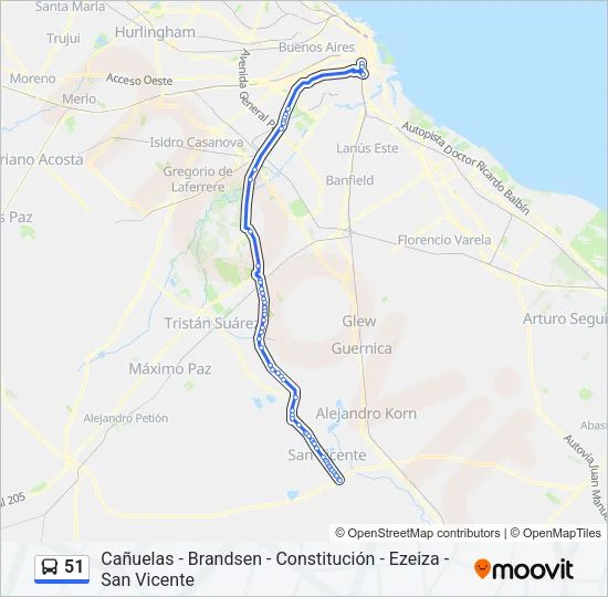 51 Colectivo Line Map