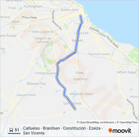 51 Colectivo Line Map