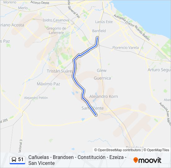 51 Colectivo Line Map