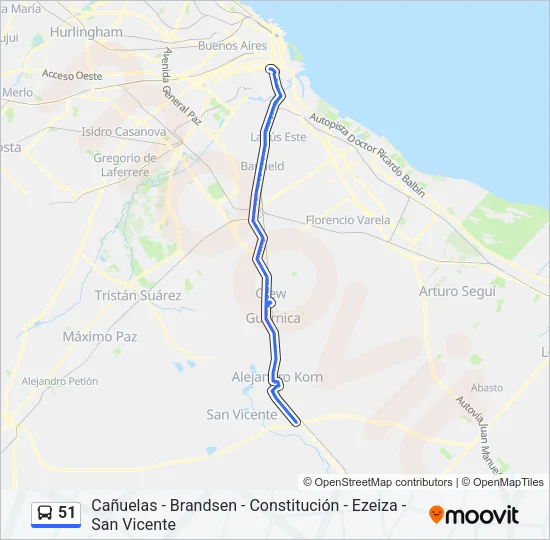 51 Colectivo Line Map