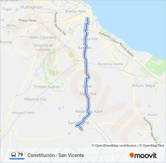 79 Colectivo Line Map