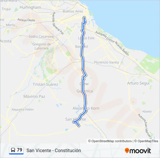 79 Colectivo Line Map