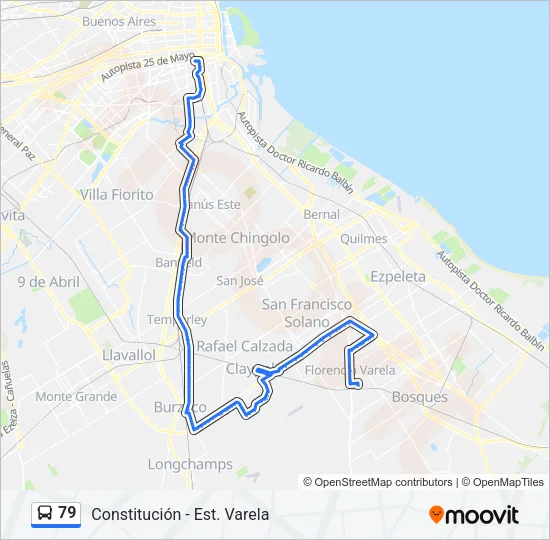 79 Colectivo Line Map