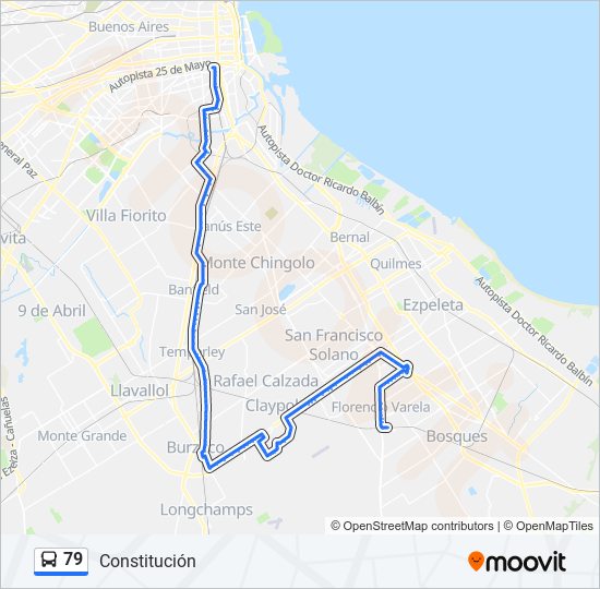 79 Route: Schedules, Stops & Maps - Constitución (Updated)