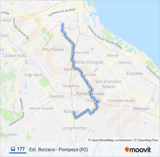 Mapa de 177 de Colectivo