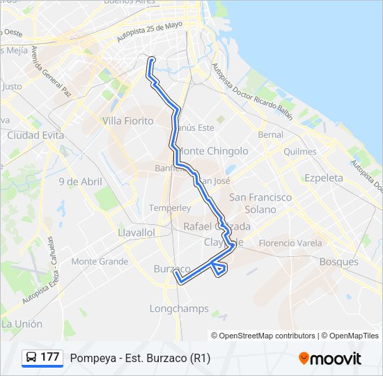 Mapa de 177 de Colectivo