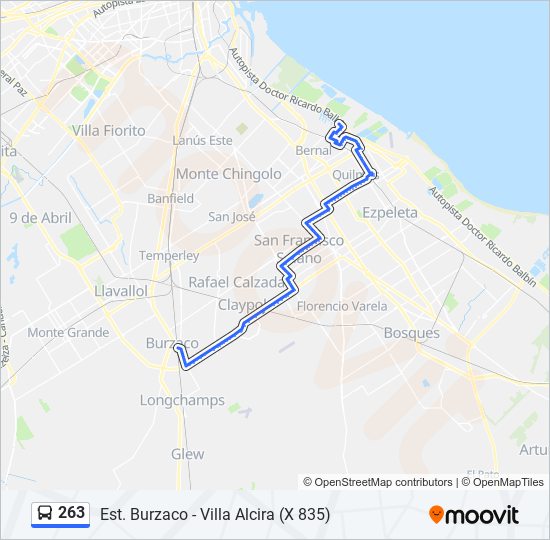 Mapa de 263 de Colectivo