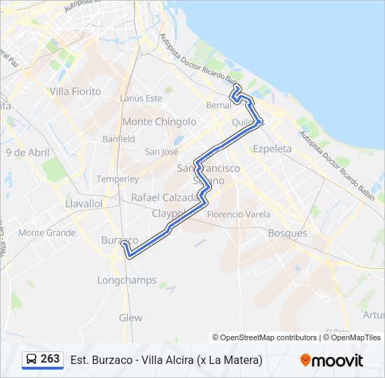 Mapa de 263 de Colectivo