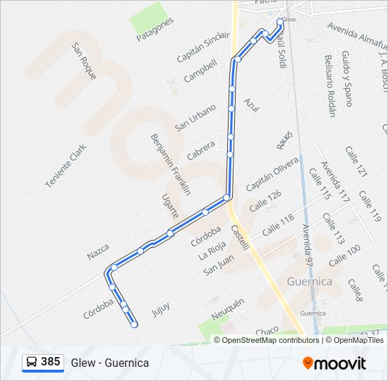 385 Colectivo Line Map