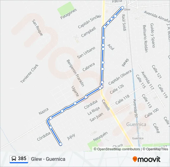 385 Colectivo Line Map