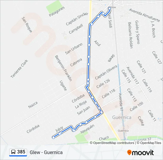 385 Colectivo Line Map