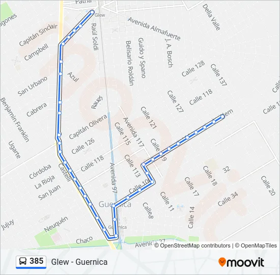 385 Colectivo Line Map