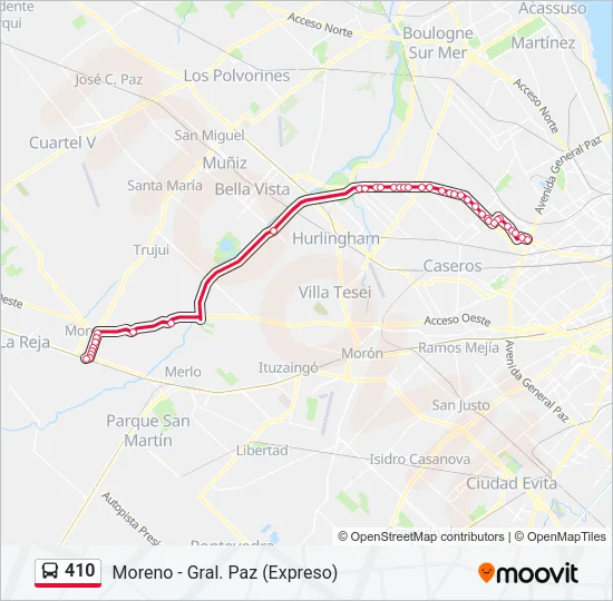 410 Colectivo Line Map