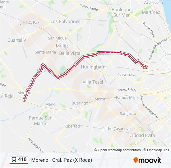 410 Colectivo Line Map