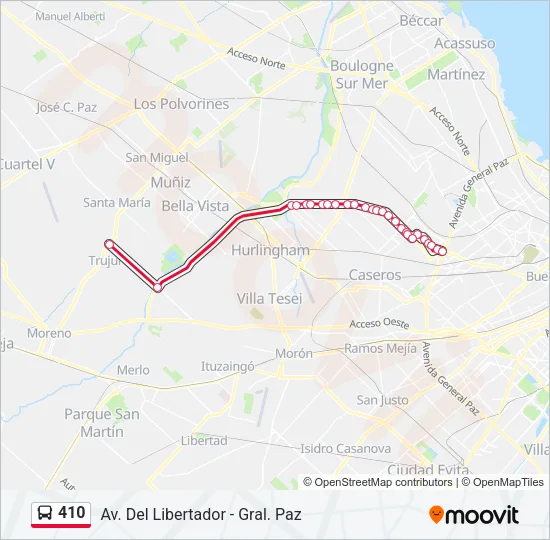 410 Colectivo Line Map