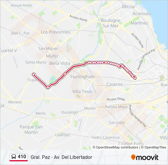 410 Colectivo Line Map