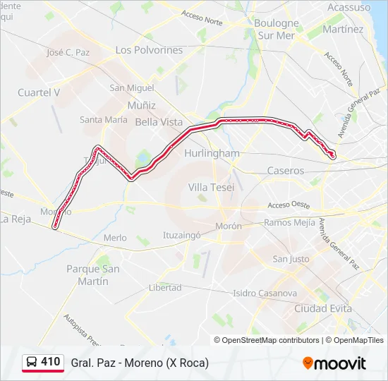 410 Colectivo Line Map