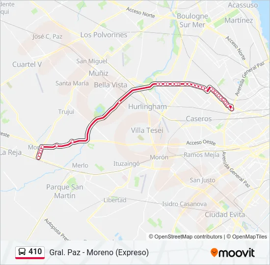 410 Colectivo Line Map