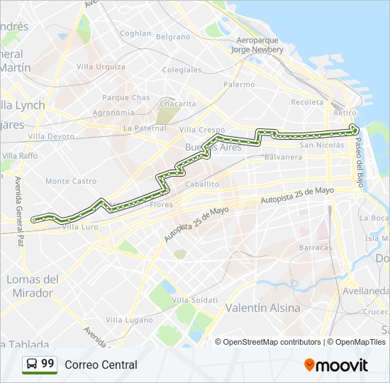 99 Colectivo Line Map