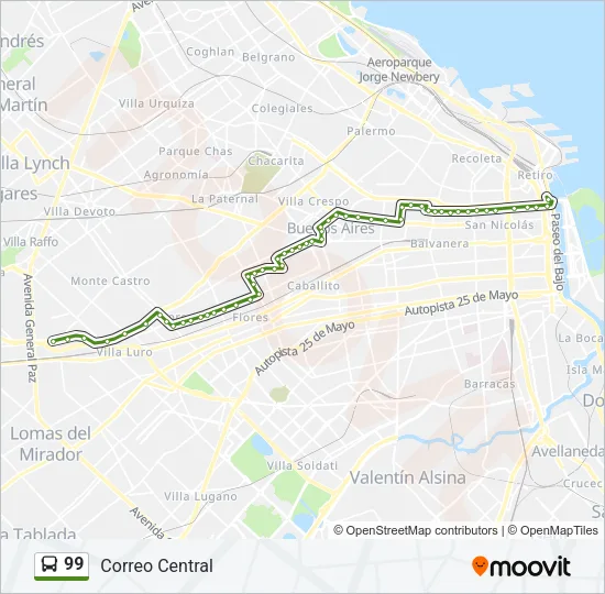 99 Colectivo Line Map