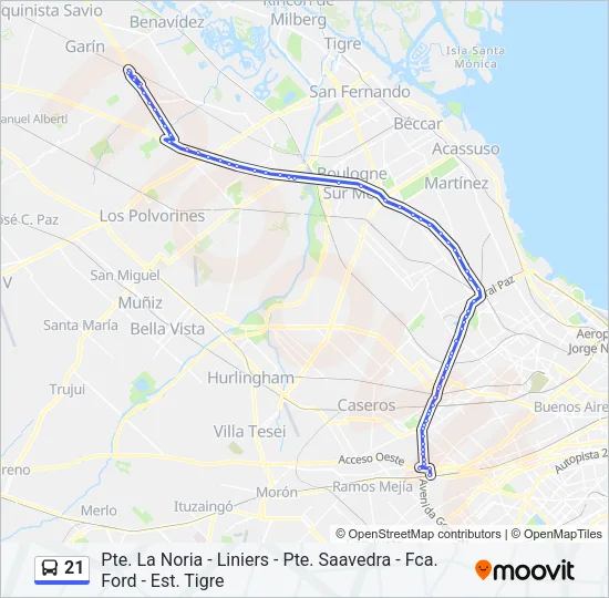 21 Colectivo Line Map