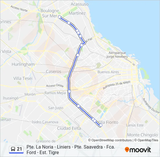 21 Colectivo Line Map