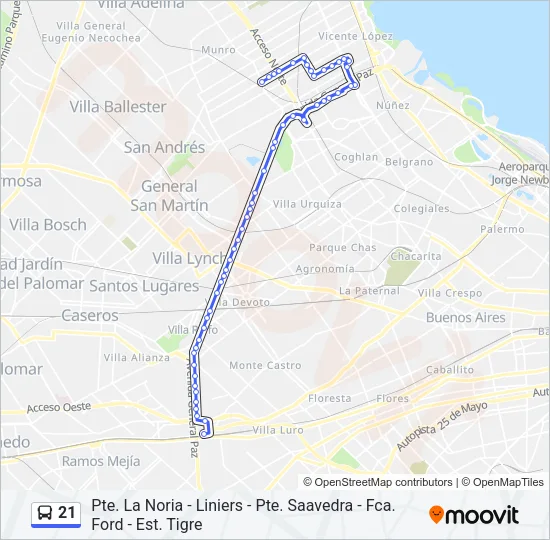 21 Colectivo Line Map