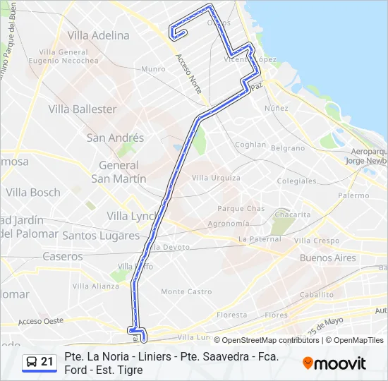 21 Colectivo Line Map