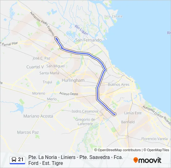 21 Colectivo Line Map