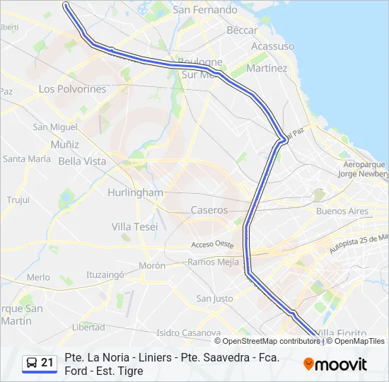 21 Colectivo Line Map