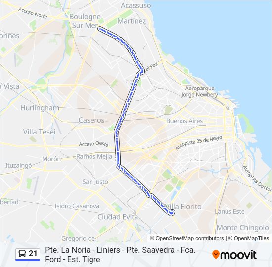 21 Colectivo Line Map