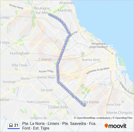 21 Colectivo Line Map