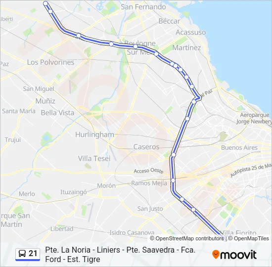 21 Colectivo Line Map