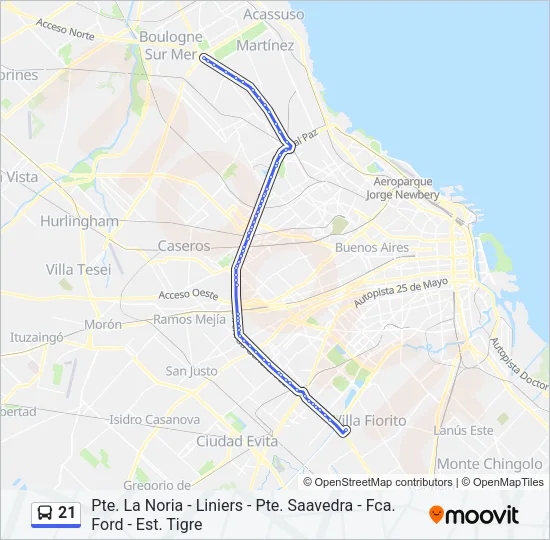 21 Colectivo Line Map