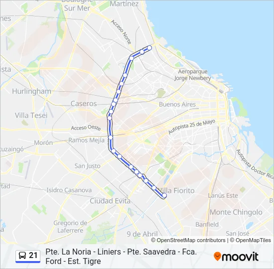 21 Colectivo Line Map