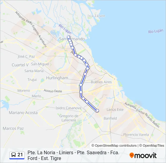 21 Colectivo Line Map