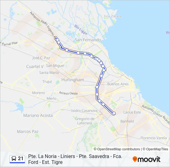 21 Colectivo Line Map