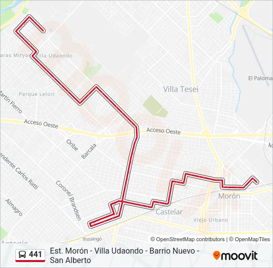 441 Colectivo Line Map