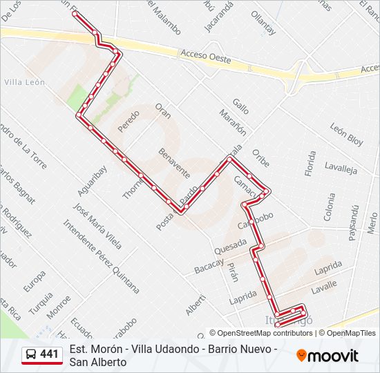 Mapa de 441 de Colectivo
