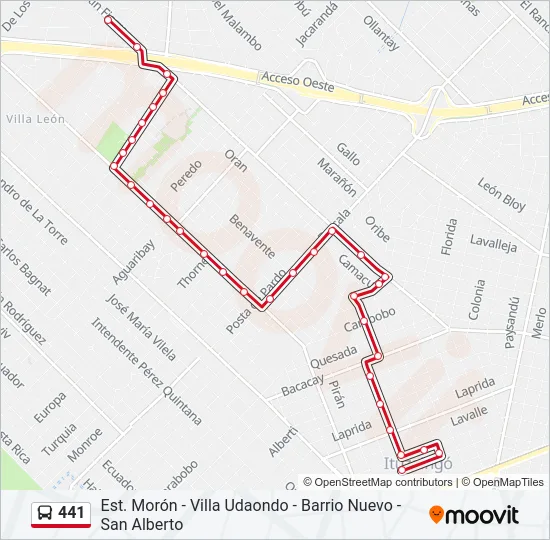 441 Colectivo Line Map