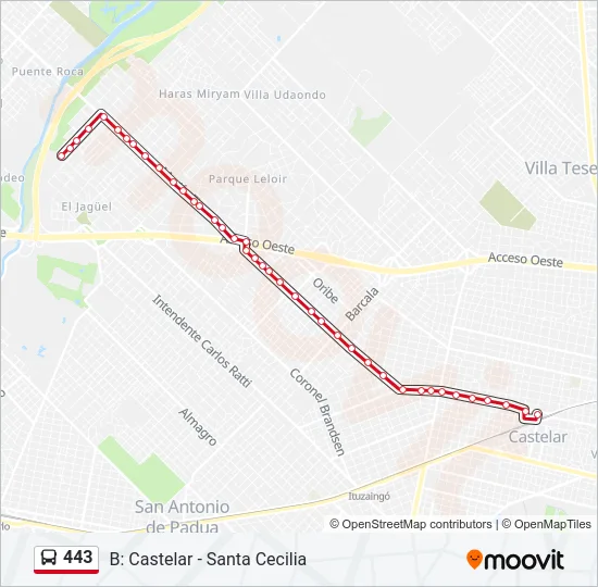 443 Colectivo Line Map