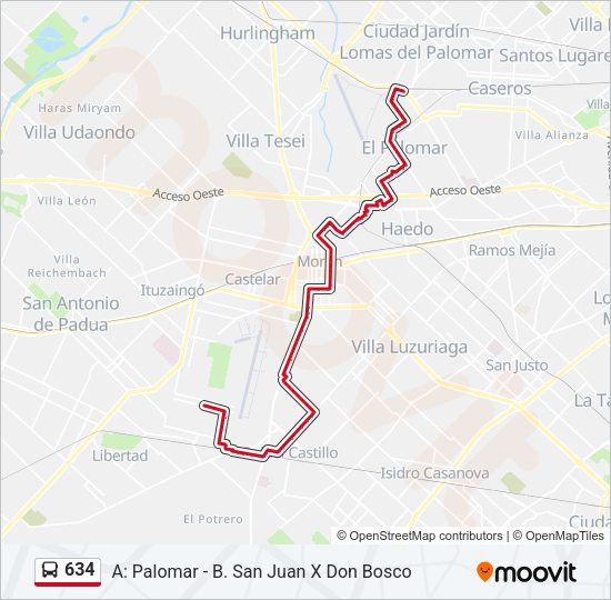 Mapa de 634 de Colectivo