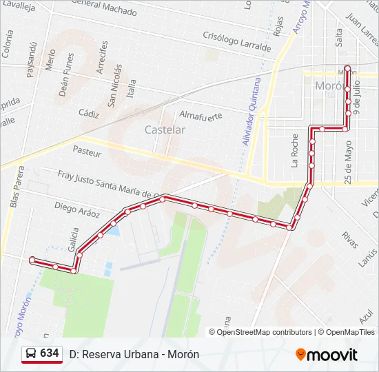 634 Colectivo Line Map