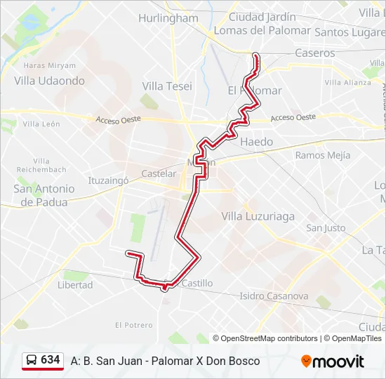 634 Colectivo Line Map