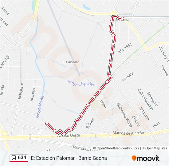 634 Colectivo Line Map