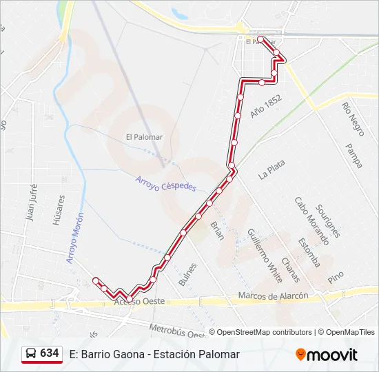 634 Colectivo Line Map