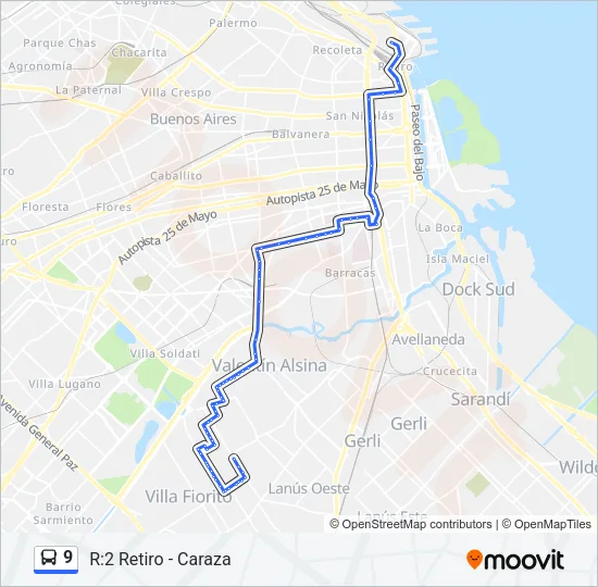 9 Colectivo Line Map