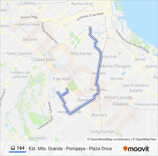 164 Colectivo Line Map
